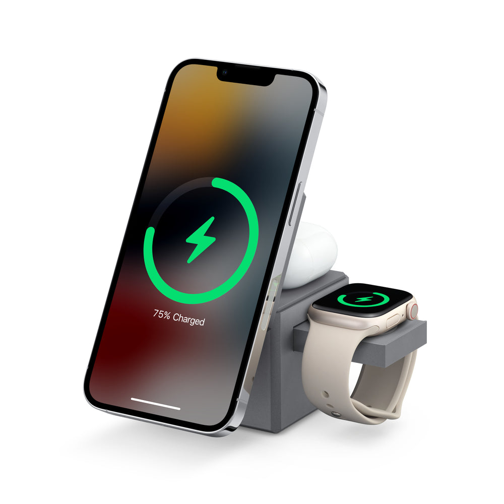 Cubo 3 en 1 de Anker con Qi2 – Gris