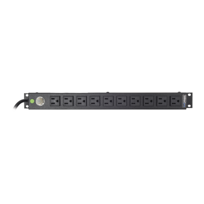 Multicontacto Horizontal (PDU) de 10 Contactos (NEMA 5-15R) Rack 19