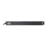 Multicontacto Horizontal (PDU) de 10 Contactos (NEMA 5-15R) Rack 19" 1UR. Voltaje Entrada/Salida: 120Vca/15A