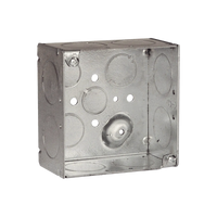 Caja Cuadrada Galvanizada de 4" x 4"/ Profundidad de 2 1/8" /8 Entradas 1", 3 Entradas 1/2" y  2 Entradas 3/4"/ Soldada.