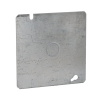 Tapa Cuadrada Plana de  Acero Galvanizado con Entrada de 1/2"  para Caja de 4 11/16".