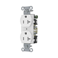 Contacto Dúplex 20 A, 125 V,  2 Polos, 3 Hilos, Cableado Posterior y  Lateral, Color Blanco (Nema 5-20R).