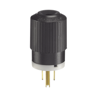 Clavija Negra 15 A 125 V CA 2 Polos 3 Hilos (NEMA 5-15P).