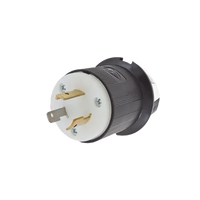 Clavija Industrial con Bloqueo de Media Vuelta / 20 A 125 V CA / 2 Polos 3 Hilos / Color Blanco y Negro / Nema L5-20P.