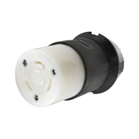 Conector Industrial con Bloqueo de Media Vuelta / 30 A 250 V CA / 2 Polos 3 Hilos / Color Blanco y Negro / Nema L6-30R.
