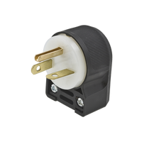 Clavija Entrada Recta/ 20 A 250 V CA/ 2 Polos 3 Hilos/ Nema 6-20 P/Grado Comercial - Industrial.