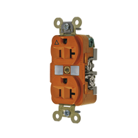 Contacto Dúplex Conexión a Tierra Aislada/ 20 A 125 V/ 2 polos 3 Hilos/ Color Naranja/ Nema 5- 20R/ Grado Industrial.