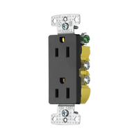 Contacto Duplex Decorador 15A 125V / 2 Polos 3 Hilos/ Nema5-15R / Color Negro.