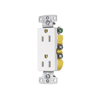 Contacto Duplex Decorador 15A 125V, 2 Polos, 3 Hilos, Color  Blanco (Nema5-15R).