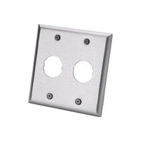 Placa de Pared Doble IndustrialNet?, Para 2 Conectores Industriales, de Acero Inoxidable