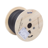 Carrete de 1 km de Fibra Óptica Aérea Mini Figura 8 G.657A2 Tipo Drop, Monomodo de 1 Hilo (Unifibra), Color Negro, Span 80