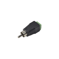 Adaptador RCA Macho Tipo Jack Polarizado / Terminales Tipo Tornillo / Polarizado (+/-) / Recomendado para Video y Audio en Sistemas de Video Vigilancia a 2 Hilos