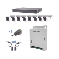 KIT TurboHD 1080p / DVR 8 Canales / 8 Cámaras Bala (exterior 2.8 mm) / Transceptores / Conectores / Fuente de Poder Profesional hasta 15 Vcc para Larga Distancias