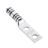 Zapata de compresión LCC6-12W-L para cal. 6 Awg, Doble barreno para tornillo prisionero de 1/2, Espaciado de orificio 44.5mm, 1 Pz