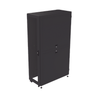 Gabinete Profesional para Telecomunicaciones de 45UR, 1200 mm Profundidad, Incluye 2 Organizadores Verticales de 45 Unidades de Rack, Se envía el Gabinete Armado.