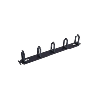 Organizador de Cables con 5 anillos, 1U, 19" Color negro