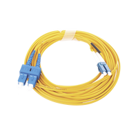 Jumper de Fibra Óptica Monomodo 9/125 LC/UPC-SC/UPC, PVC, 2.0 mm, Dúplex, Amarillo, 5 Metros (16.40 Pies)