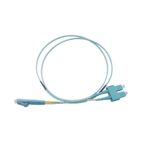 Jumper de Fibra Óptica Multimodo OM3 50/125 LC-SC OFNR (Riser), 2.0 mm, Dúplex, Aqua, 2 Metros (6.56 Pies)