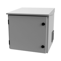 Gabinete de Exterior con Rack de 19" de 9UR con Ventiladores y Termostato, Se envía el Gabinete armado, (Montaje a poste o torre se vende por separado).