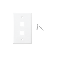 Placa de Pared de 2 Puertos, Keystone, Color Blanco