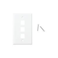 Placa de Pared de 3 Puertos, Keystone, Color Blanco