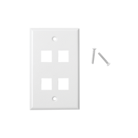 Placa de Pared de 4 Puertos, Keystone, Color Blanco