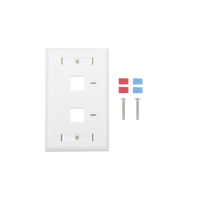 Placa de Pared de 2 Puertos, Keystone, con Espacio para Etiqueta, Color Blanco