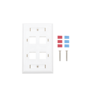 Placa de Pared de 4 Puertos, Keystone, con Espacio para Etiqueta, Color Blanco