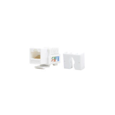 Módulo Jack Keystone Cat5e con Terminación 110 (Punchdown) para Faceplate - Color Blanco