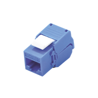 Módulo Jack Keystone Cat5e (Toolless), con Terminación en Ángulo 180 - Color Azul, Compatible con Faceplate y Patchpanel Linkedpro