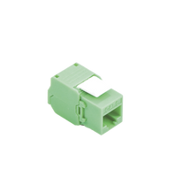 Módulo Jack Keystone Cat5e (Toolless), con Terminación en Ángulo 180 - Color Verde, Compatible con Faceplate y Patchpanel Linkedpro