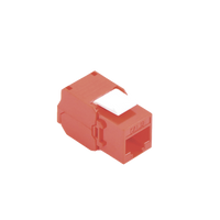 Módulo Jack Keystone Cat5e (Toolless), con Terminación en Ángulo 180 - Color Rojo, Compatible con Faceplate y Patchpanel Linkedpro