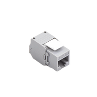 Módulo Jack Keystone Cat6 (Toolless), con Terminación en Ángulo 180 Grados Color Gris, Compatible con Faceplate y Patchpanel Linkedpro