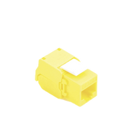 Módulo Jack Keystone Cat6A (Toolless), con Terminación en Ángulo 180 - Color Amarillo, Compatible con Faceplate y Patchpanel Linkedpro