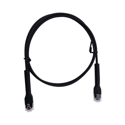 Mini Patch Cord Cat6 Ultra Slim 0.5 Metros (1.64 Pies) Negro  Ahorra Espacio sin Organizadores, con Bota Flexible