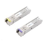 Transceptores Ópticos Bidireccionales SFP (Mini-Gbic) / Monomodo 1490 & 1550 nm / 1.25 Gbps / 1000BASE-BX / Conector LC/UPC Simplex / DDM / Hasta 60 km / 2 Piezas