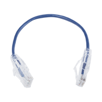 Cable de Parcheo Slim UTP Cat6 - 20 cm (7.87 Pulgadas) Azul Diámetro Reducido (28 AWG)
