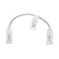 Cable de Parcheo Slim UTP Cat6 - 20 cm (7.87 Pulgadas) Gris Diámetro Reducido (28 AWG)