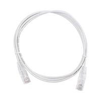 Cable de Parcheo Slim UTP Cat6 - 1.5 Metros (4.92 Pies) Blanco Diámetro Reducido (28 AWG)