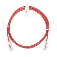 Cable de Parcheo Slim UTP Cat6 - 2 Metros (6.56 Pies) Rojo Diámetro Reducido (28 AWG)