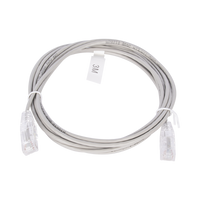 Cable de Parcheo Slim UTP Cat6 - 3 Metros (9.84 Pies) Gris Diámetro Reducido (28 AWG)