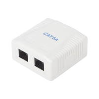 Caja de Pared con 2 Puertos, Incluye 2 Jacks UTP Cat6A
