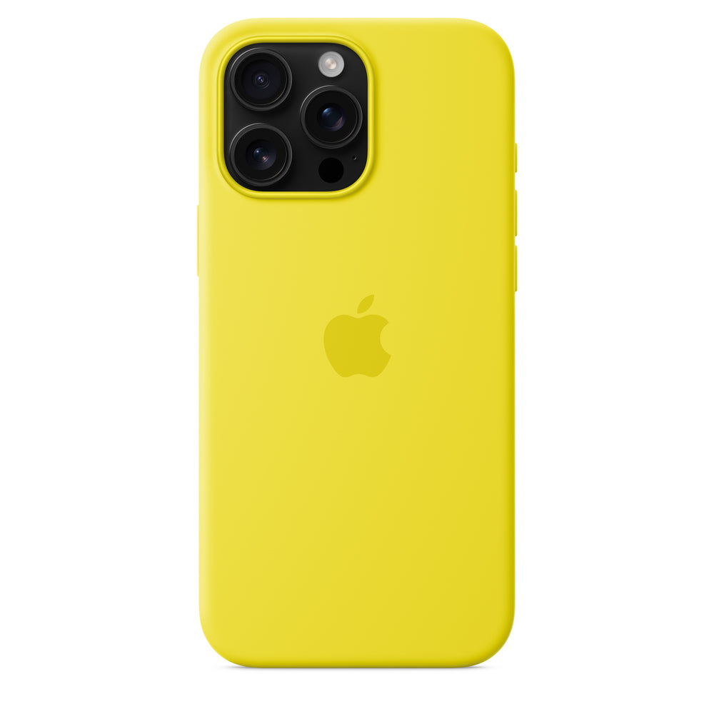Funda de silicón con MagSafe para el iPhone 16 Pro Max – Amarillo carambola