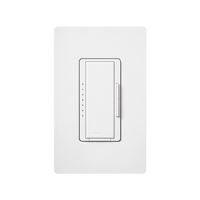 Atenuador de pared Maestro C.L para LED y CFL regulables de hasta 150 W o incandescentes y halógenos de 600 W, 120 V, unipolar, 3 vías o multilocalización, color blanco