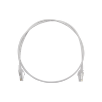 Patch Cord MC6 Modular Cat6 UTP, CM/LS0H, 0.91 Metros (3 Pies), Color Blanco, Diámetro Reducido (28AWG)