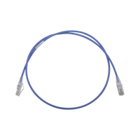 Patch Cord MC6 Modular Cat6 UTP, CM/LS0H, 0.91 Metros (3 Pies), Color Azul, Diámetro Reducido (28AWG)