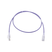 Patch Cord MC6 Modular Cat6 UTP, CM/LS0H, 0.91 Metros (3 Pies), Color Violeta, Diámetro Reducido (28AWG), Versión Bulk (Sin Empaque Individual)