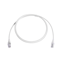 Patch Cord MC6 Modular Cat6 UTP, CM/LS0H, 1.52 Metros (5 Pies), Color Blanco, Diámetro Reducido (28AWG), Versión Bulk (Sin Empaque Individual)