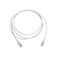 Patch Cord MC6 Modular Cat6 UTP, CM/LS0H, 2.13 Metros (7 Pies), Color Blanco, Diámetro Reducido (28AWG), Versión Bulk (Sin Empaque Individual)