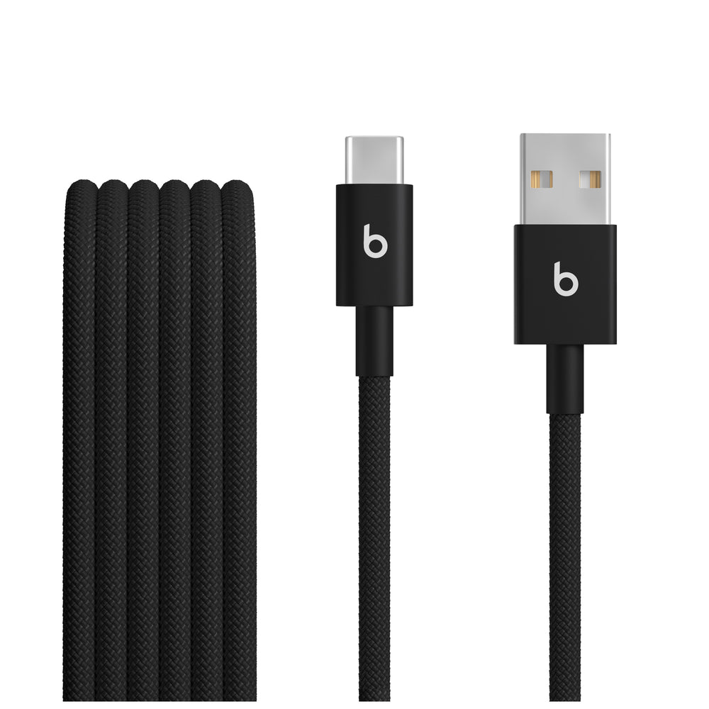 Cable trenzado de USB-A a USB-C de Beats (2 unidades) – Negro eléctrico